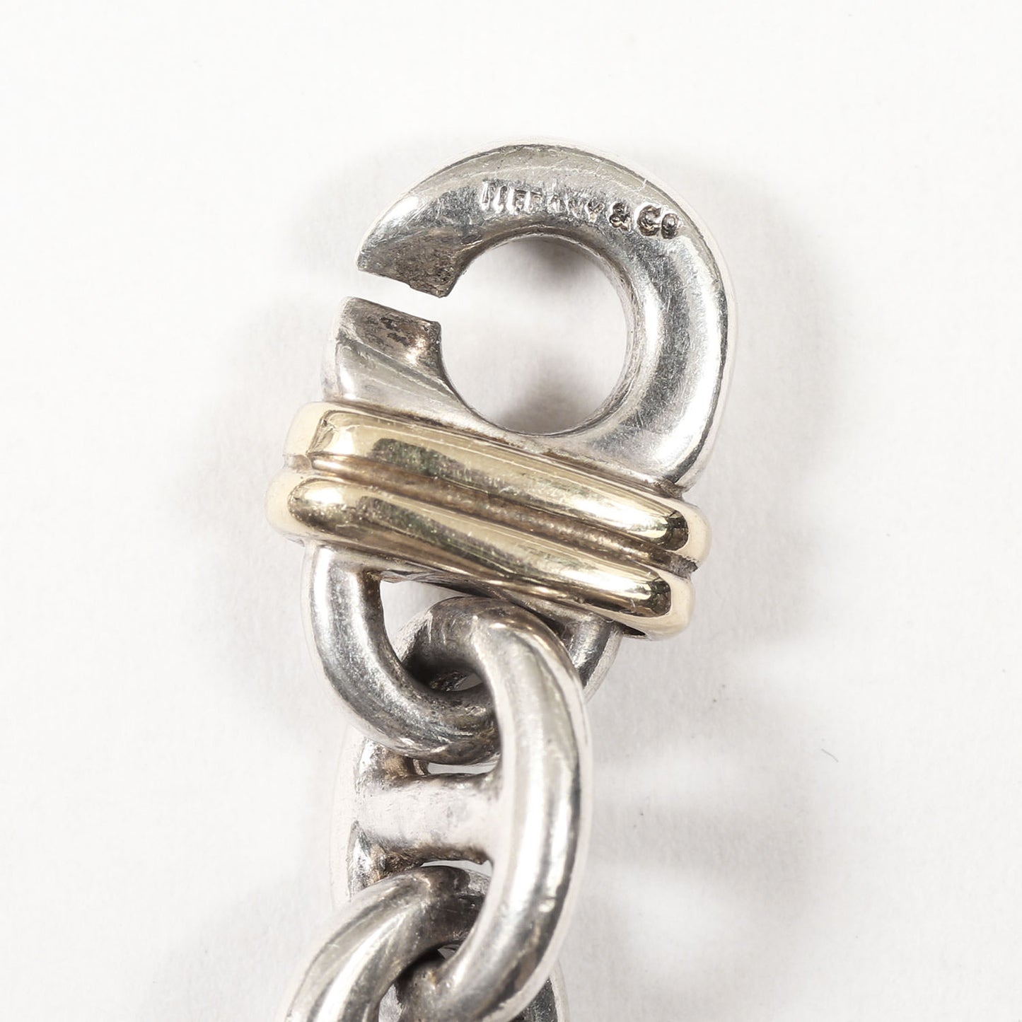 ゴールド コンビ アンカー チェーン リンク ネックレス / 多重 ブレスレット Ag925 シルバー ヴィンテージ OLD ジュエリー