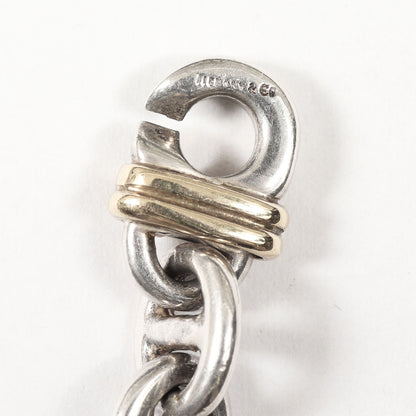 ゴールド コンビ アンカー チェーン リンク ネックレス / 多重 ブレスレット Ag925 シルバー ヴィンテージ OLD ジュエリー