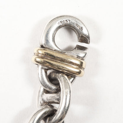 ゴールド コンビ アンカー チェーン リンク ネックレス / 多重 ブレスレット Ag925 シルバー ヴィンテージ OLD ジュエリー