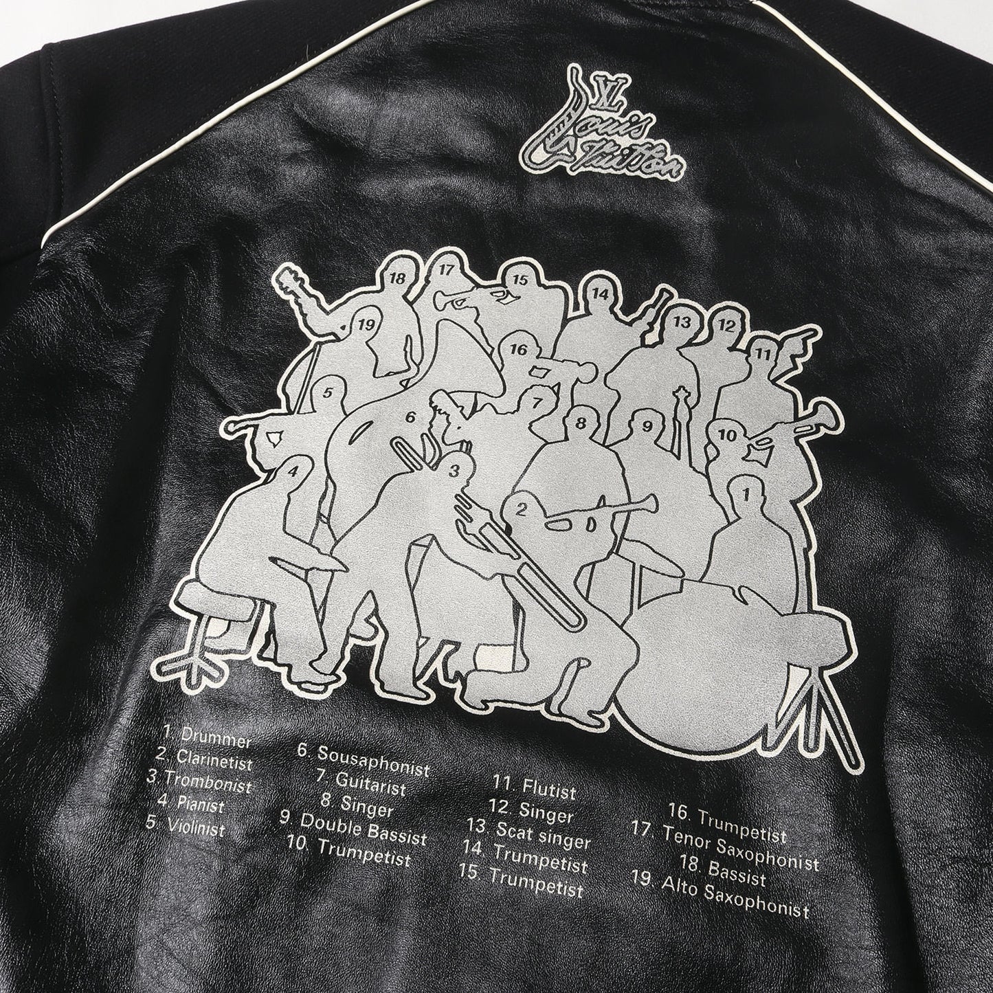 23SS ミュージカル LV シグネチャー ラムレザー メルトン コンビ バーシティ ブルゾン (1AAUYY) / スタジャン アウター ラグカジ ラグジュアリー ハイエンド カジュアル