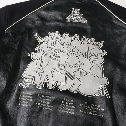 23SS ミュージカル LV シグネチャー ラムレザー メルトン コンビ バーシティ ブルゾン (1AAUYY) / スタジャン アウター ラグカジ ラグジュアリー ハイエンド カジュアル