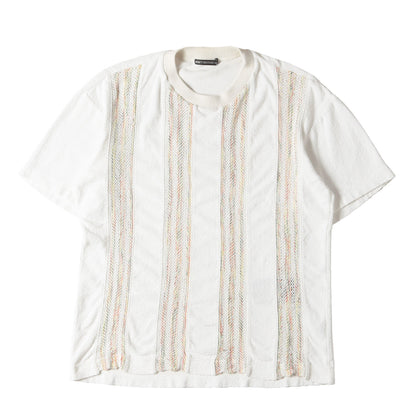 メッシュ マルチストライプ クレープ Tシャツ (ME01JK243)
