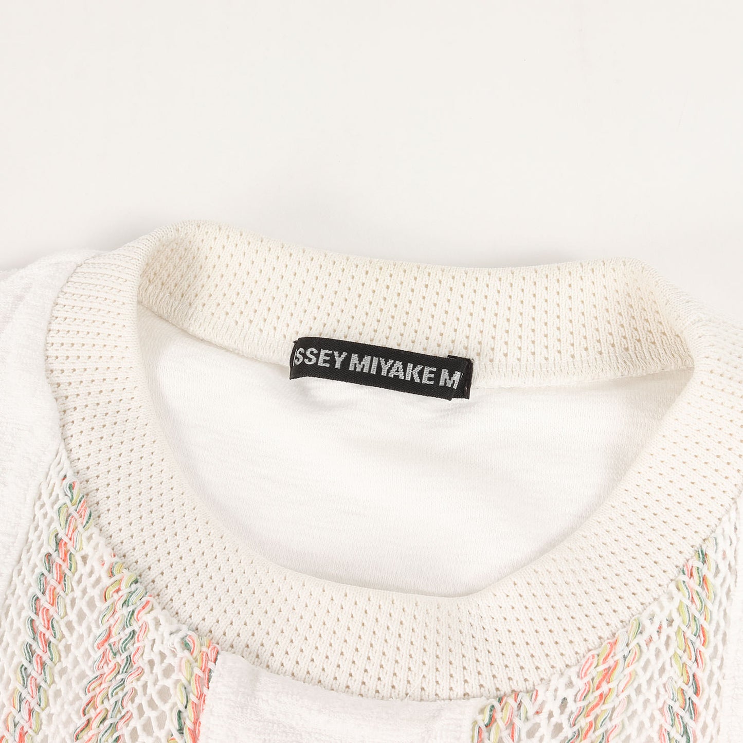 メッシュ マルチストライプ クレープ Tシャツ (ME01JK243)