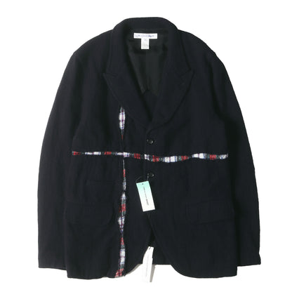 22AW タータンチェック クロス レイヤー ウール 縮絨 3B ブレザー (wool broadcloth plain × tartan wool broadcloth FJ-J002) / MADE IN JAPAN