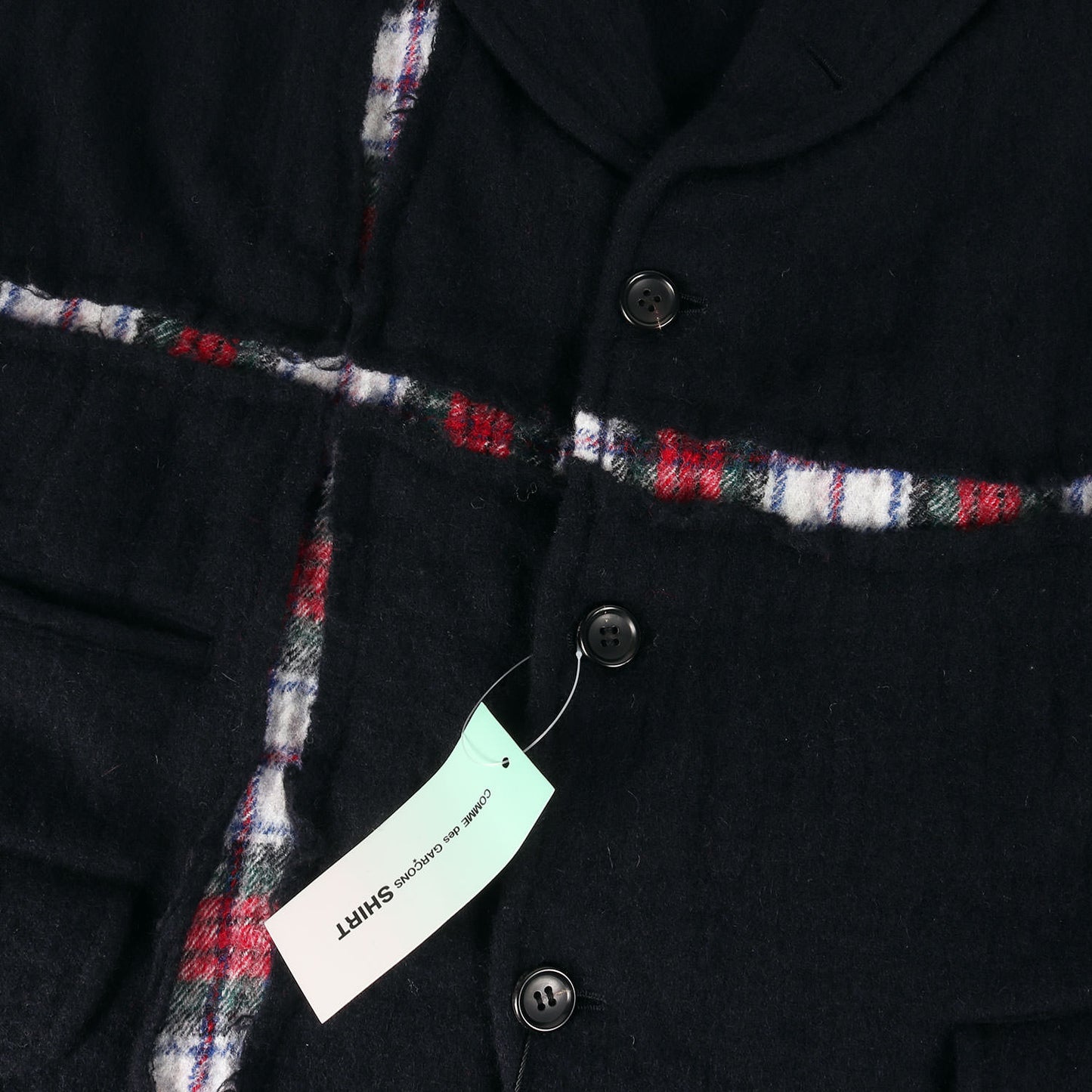 22AW タータンチェック クロス レイヤー ウール 縮絨 3B ブレザー (wool broadcloth plain × tartan wool broadcloth FJ-J002) / MADE IN JAPAN