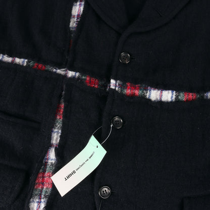 22AW タータンチェック クロス レイヤー ウール 縮絨 3B ブレザー (wool broadcloth plain × tartan wool broadcloth FJ-J002) / MADE IN JAPAN