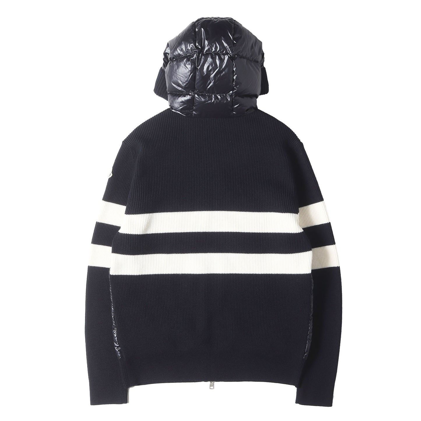 23AW ワイドボーダー ニット コンビ ダブルジップ フーデッド ダウンジャケット (CARDIGAN TRICOT I20919B00017 M1131)