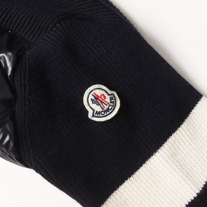 23AW ワイドボーダー ニット コンビ ダブルジップ フーデッド ダウンジャケット (CARDIGAN TRICOT I20919B00017 M1131)
