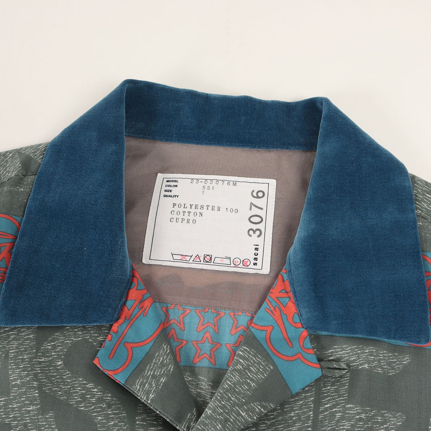 23SS × Eric Haze グラフィック ロゴ ボーダー オープンカラー 半袖 シャツ (Eric Haze Stripe Print Shirt 23-03076M)