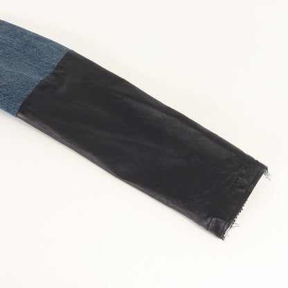 03SS レザー 切替 ヴィンテージ加工 デニム トラッカー ジャケット / VINTAGE DENIM SLIM 1 POCKET