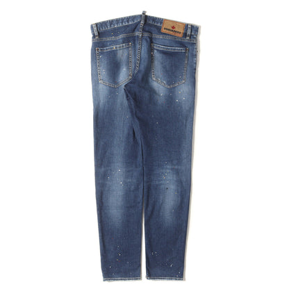 23SS ペイント加工 スリム ストレート デニム パンツ (Regular Jean S74LB1517 D30005) / ボタンフライ