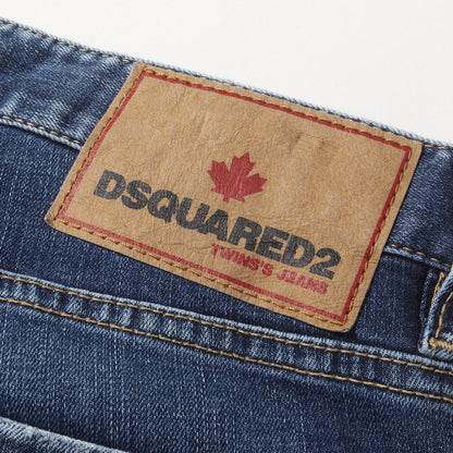 23SS ペイント加工 スリム ストレート デニム パンツ (Regular Jean S74LB1517 D30005) / ボタンフライ