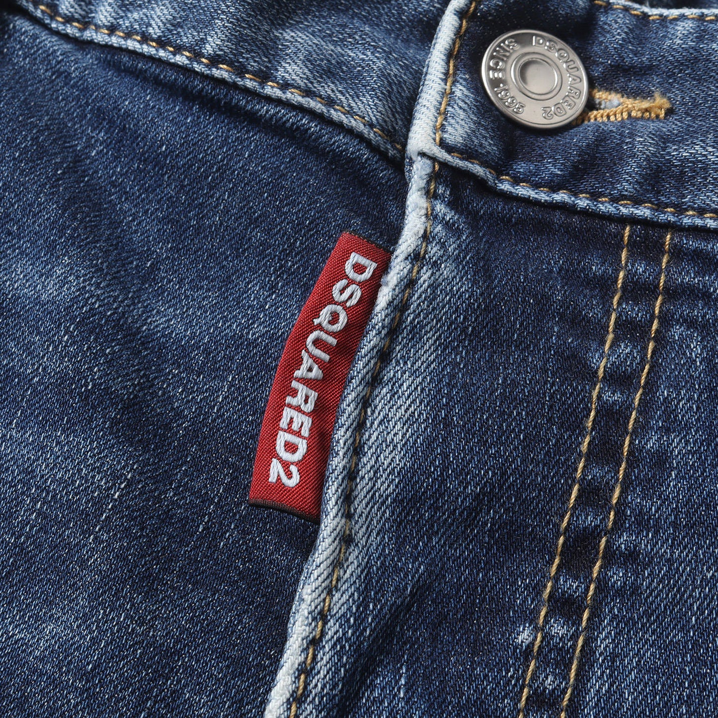 23SS ペイント加工 スリム ストレート デニム パンツ (Regular Jean S74LB1517 D30005) / ボタンフライ