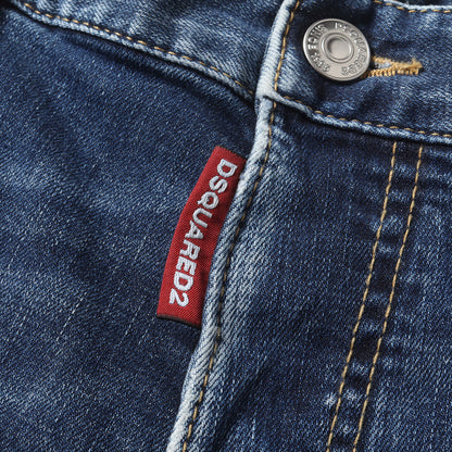 23SS ペイント加工 スリム ストレート デニム パンツ (Regular Jean S74LB1517 D30005) / ボタンフライ