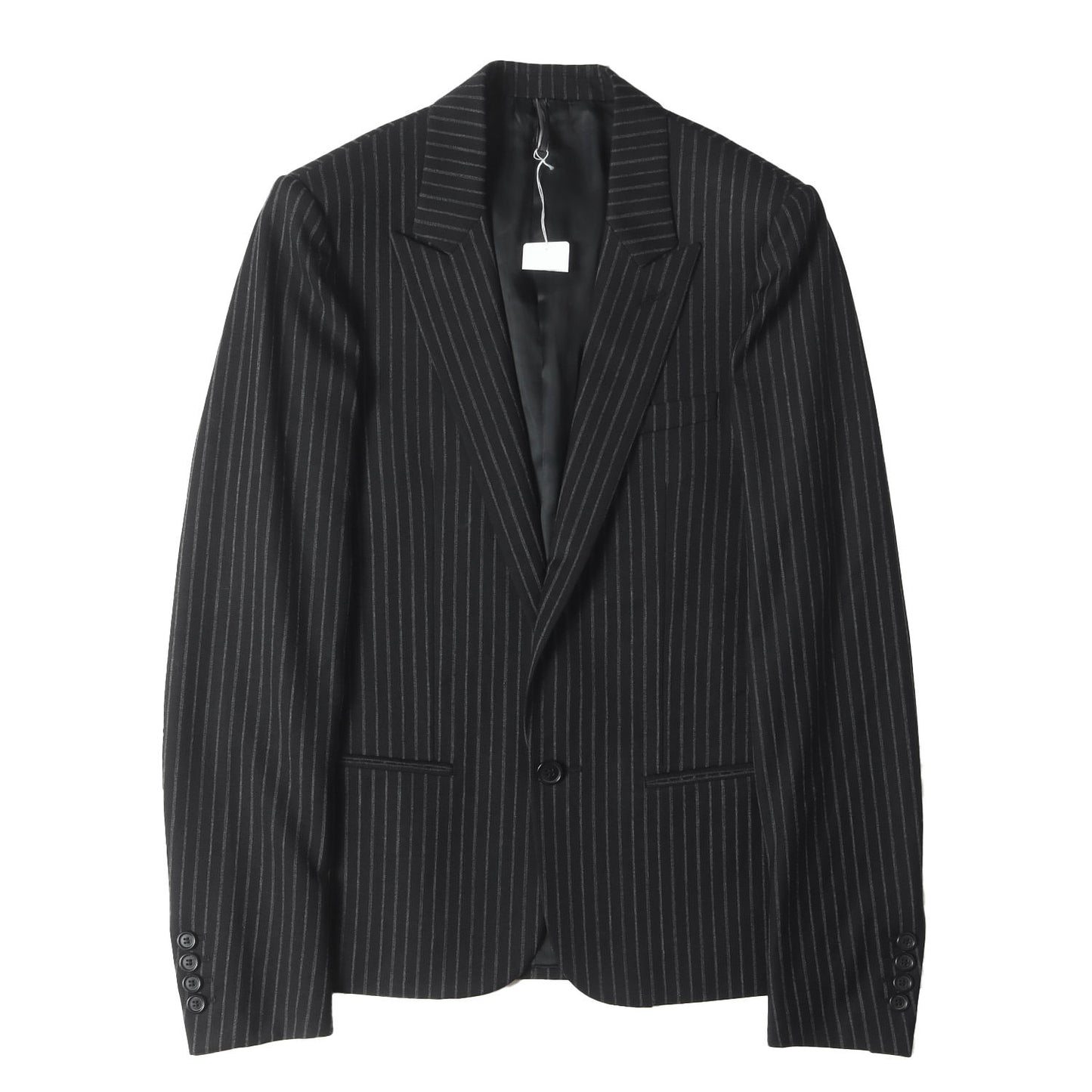 06AW These Grey Days 期 チョーク ストライプ ウール 1B テーラード ジャケット (6HH1021840)