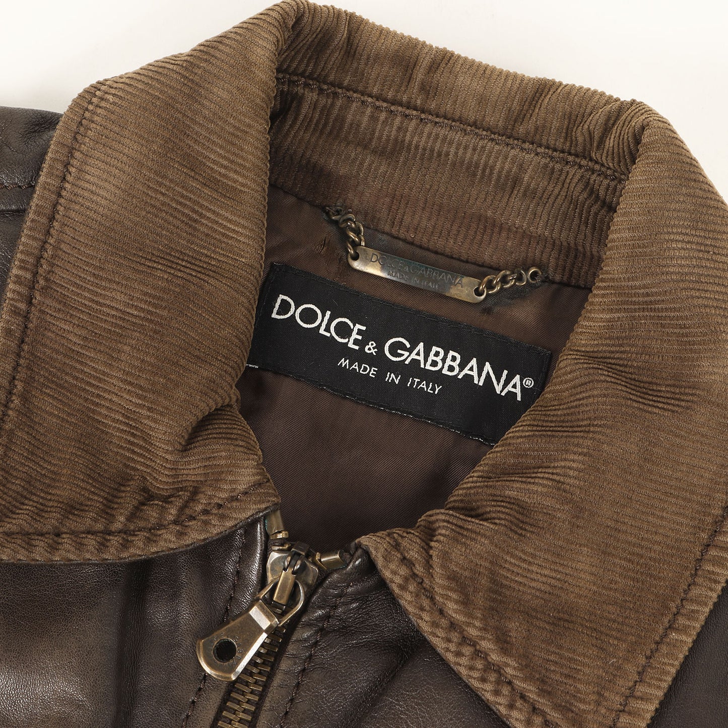 コーデュロイカラー ジップアップ ラムレザー ジャケット (G9242L G5T39) / MADE IN ITALY