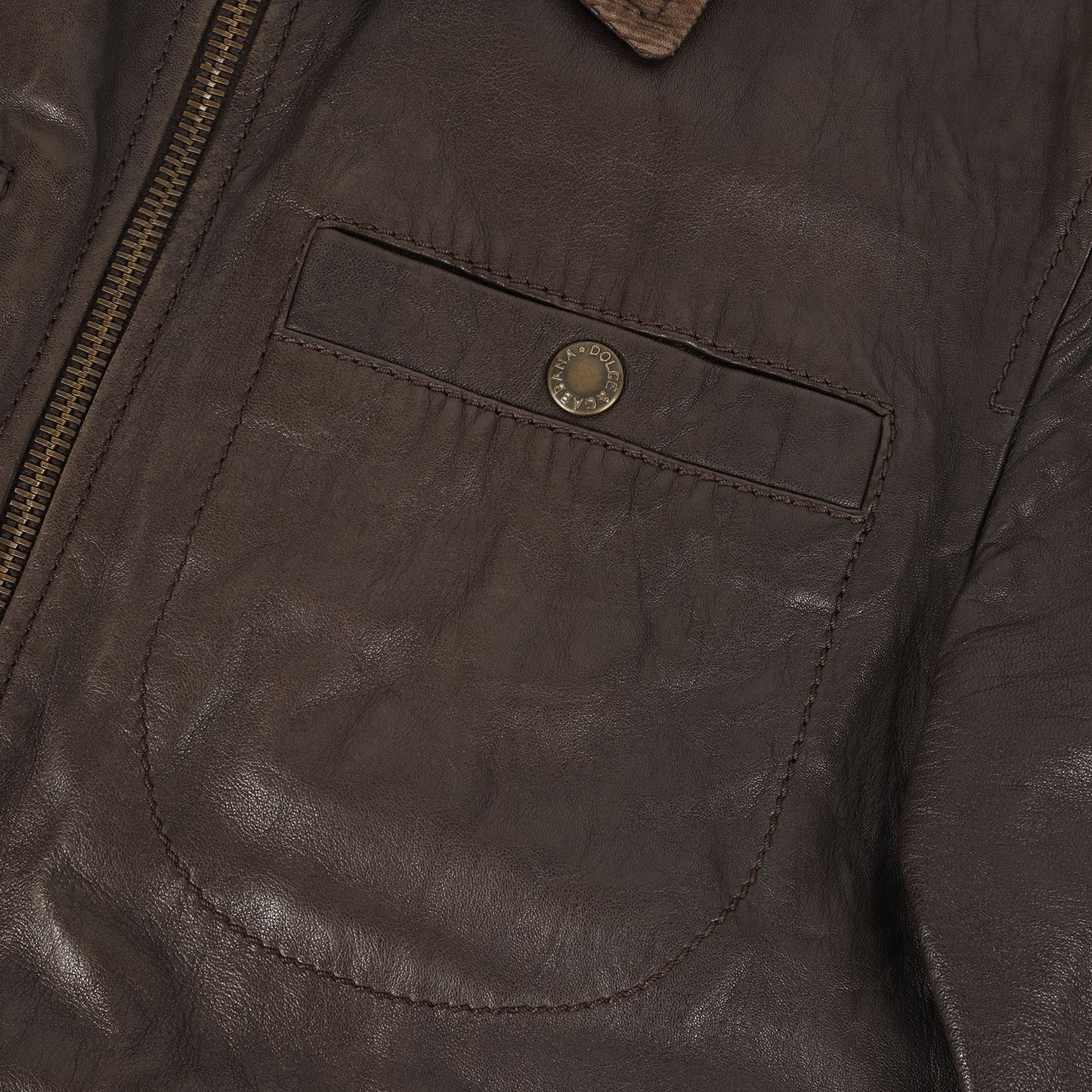 コーデュロイカラー ジップアップ ラムレザー ジャケット (G9242L G5T39) / MADE IN ITALY