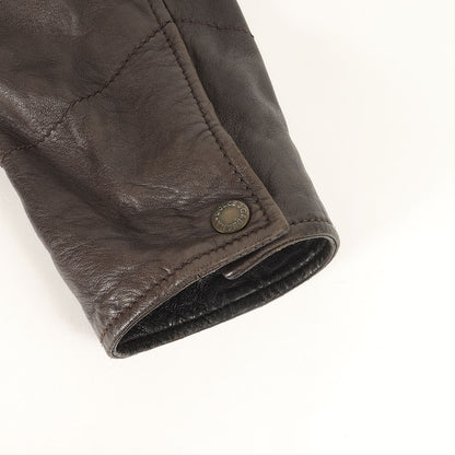 コーデュロイカラー ジップアップ ラムレザー ジャケット (G9242L G5T39) / MADE IN ITALY