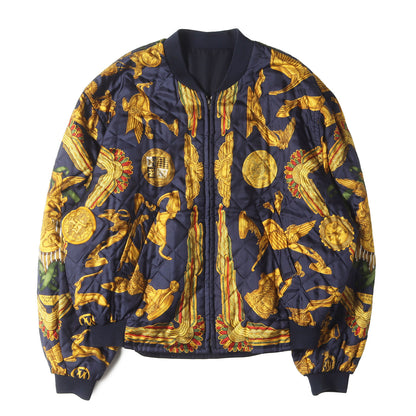 希少 ビッグサイズ 80s -90s リバーシブル シルク ボンバー ジャケット ブルゾン