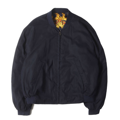 希少 ビッグサイズ 80s -90s リバーシブル シルク ボンバー ジャケット ブルゾン