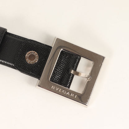 BVLGARI (ブルガリ) ロゴ スクエア バックル レザー ベルト - ブランド 