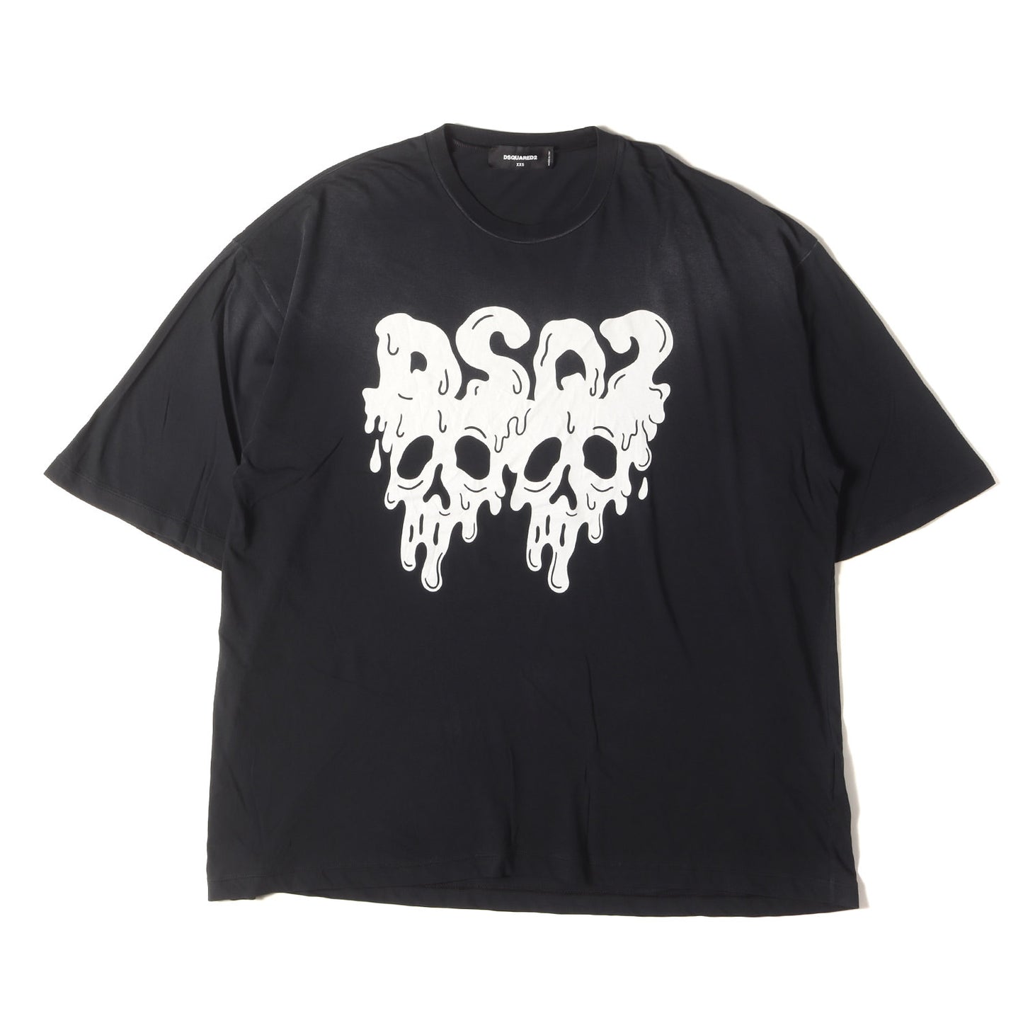 23SS フェード ヴィンテージ加工 グラフィック スカル ロゴ Tシャツ (F75GD0339 S21600)