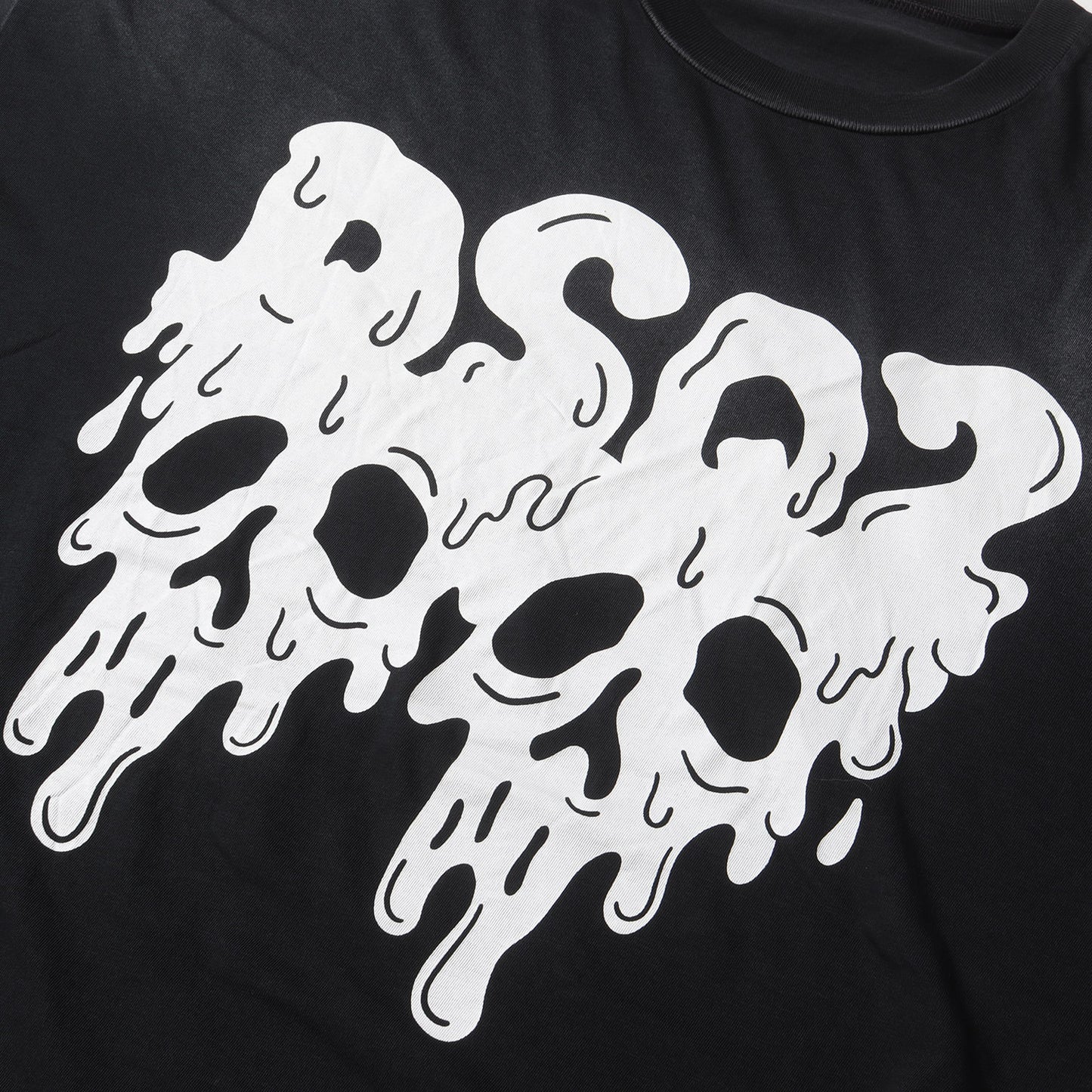 23SS フェード ヴィンテージ加工 グラフィック スカル ロゴ Tシャツ (F75GD0339 S21600)
