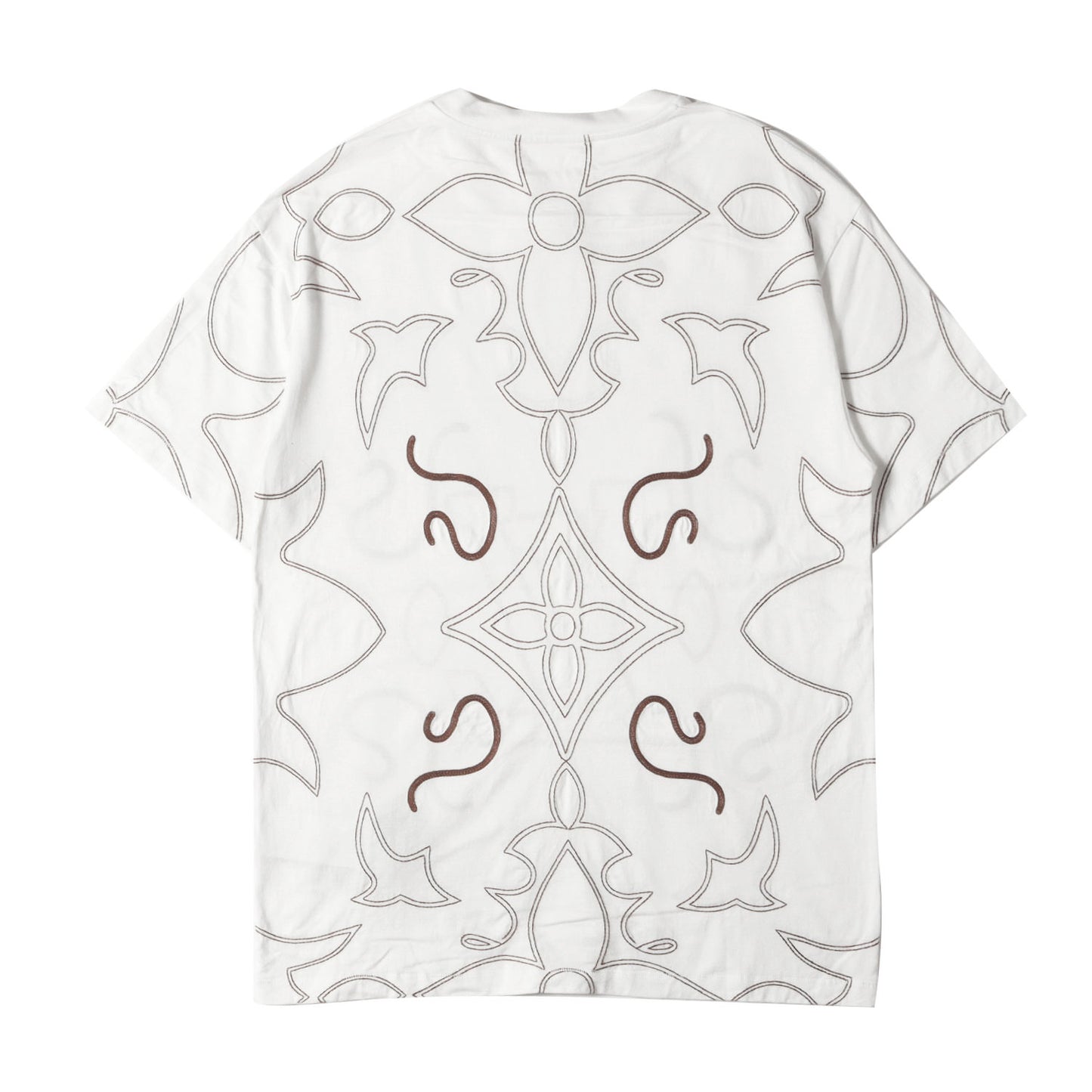 24AW LV アラベスク モチーフ ロゴ 刺繍 Tシャツ (1AFWVN)