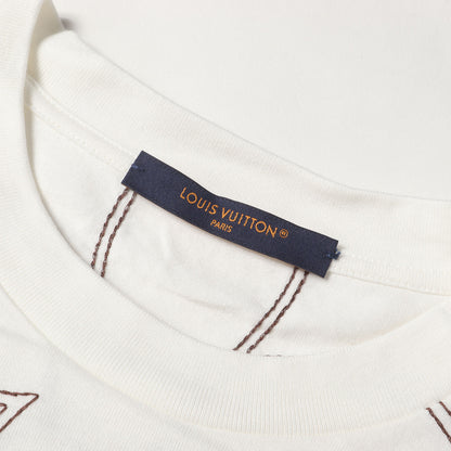 24AW LV アラベスク モチーフ ロゴ 刺繍 Tシャツ (1AFWVN)
