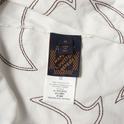 24AW LV アラベスク モチーフ ロゴ 刺繍 Tシャツ (1AFWVN)