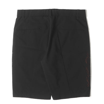 メッシュライナー付き ストレッチ ナイロン タイト ハーフ ショート パンツ (YMMX-180816)