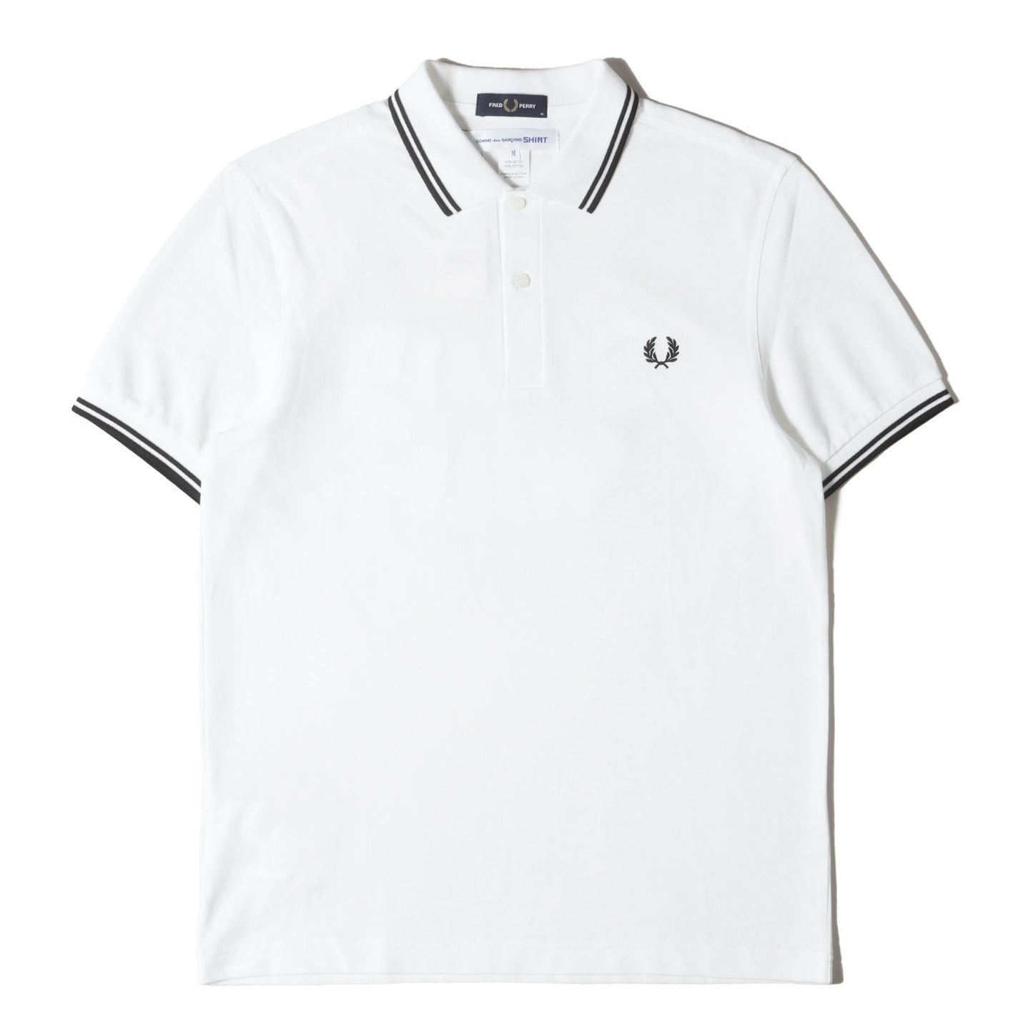 25SS × FRED PERRY バック スローガン メッセージ ロゴ 鹿の子 ポロシャツ (FO-T502)