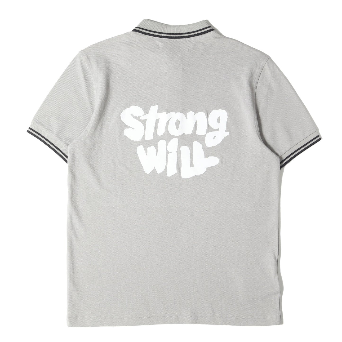 25SS × FRED PERRY バック スローガン メッセージ ロゴ 鹿の子 ポロシャツ (FO-T502)