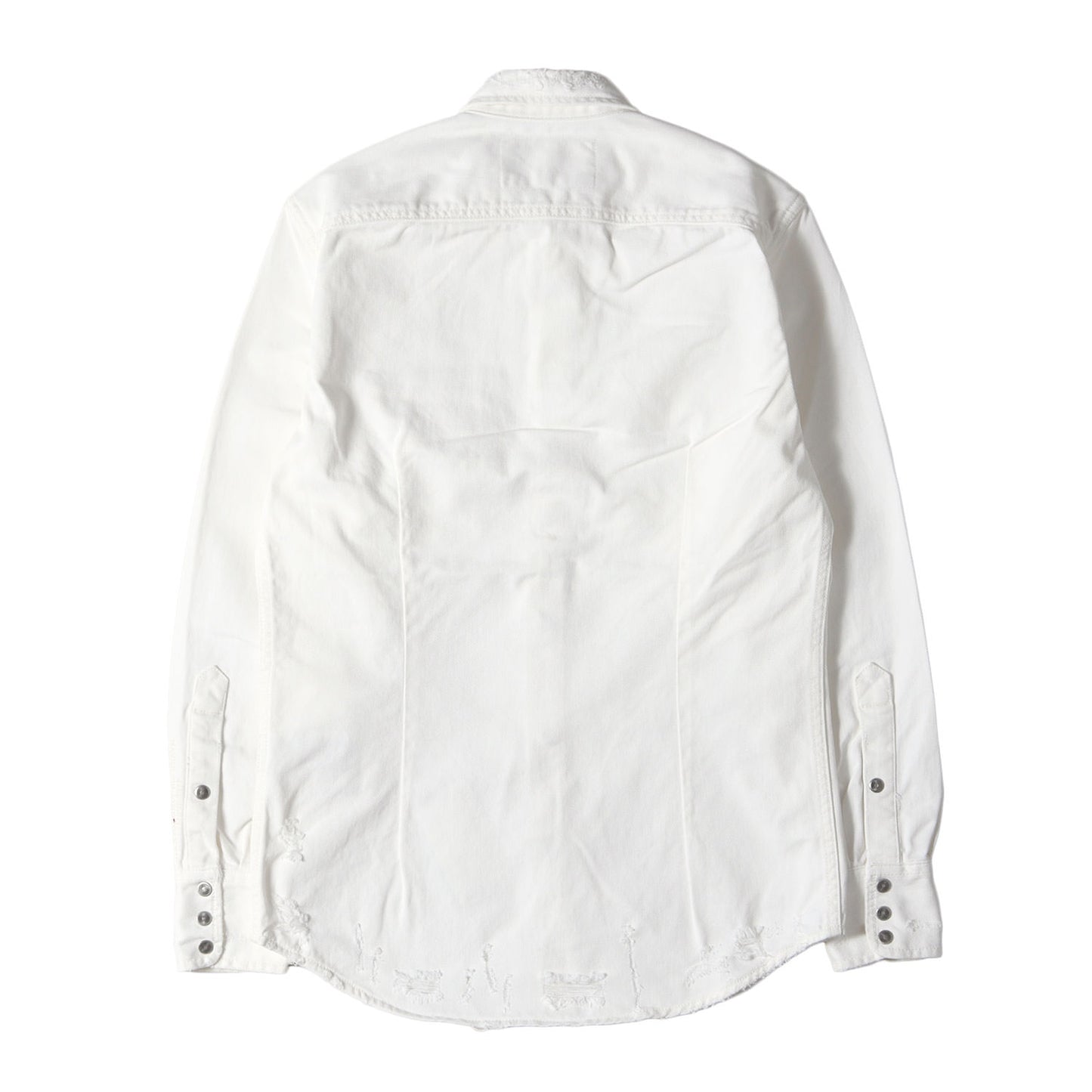 ダメージ加工 ウエストシェイプ ホワイトデニム ウエスタン シャツ