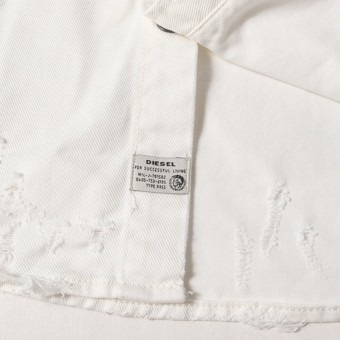 ダメージ加工 ウエストシェイプ ホワイトデニム ウエスタン シャツ