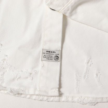 ダメージ加工 ウエストシェイプ ホワイトデニム ウエスタン シャツ