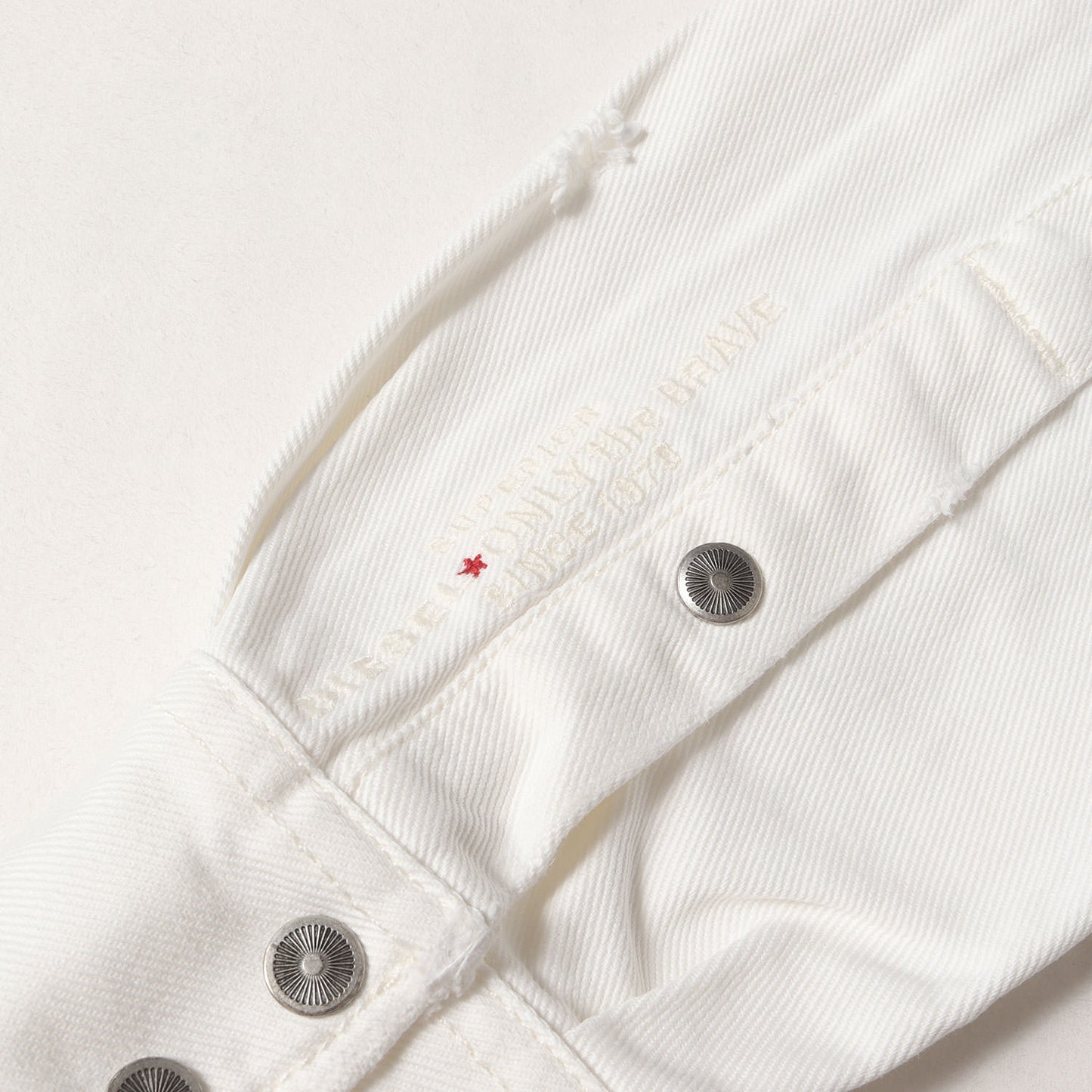 ダメージ加工 ウエストシェイプ ホワイトデニム ウエスタン シャツ