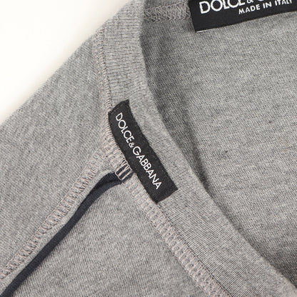 ワンポイント ワッペン 刺繍 ヘンリーネック クォータースリーブ カットソー (G8527G G7348)