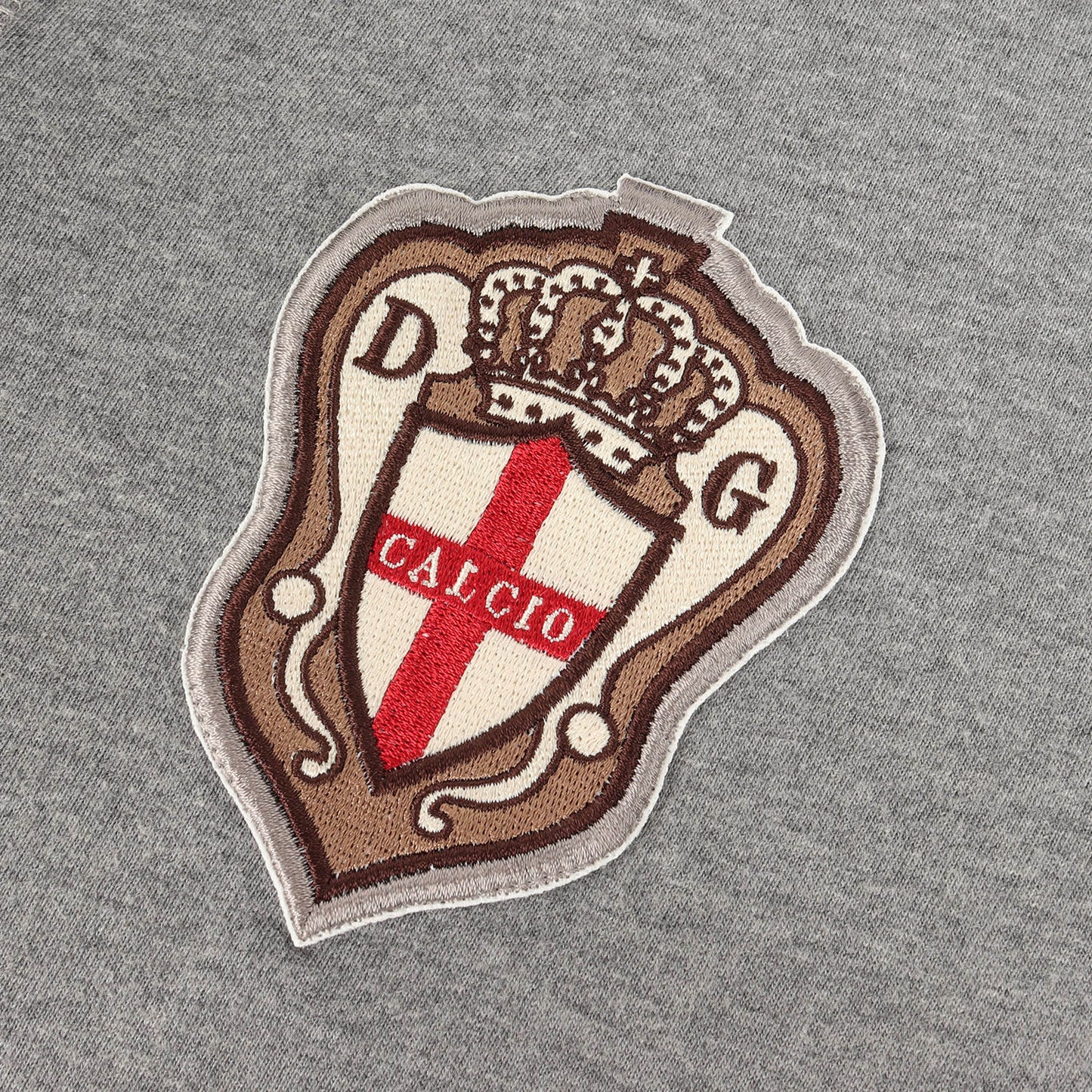 ワンポイント ワッペン 刺繍 ヘンリーネック クォータースリーブ カットソー (G8527G G7348)