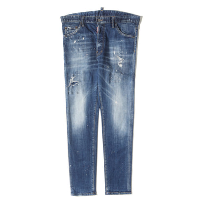 23AW ヴィンテージ ペイント加工 デニム スリム スキニー パンツ (RELAX LONG CROTCH JEANS S74LB1330 S30342)
