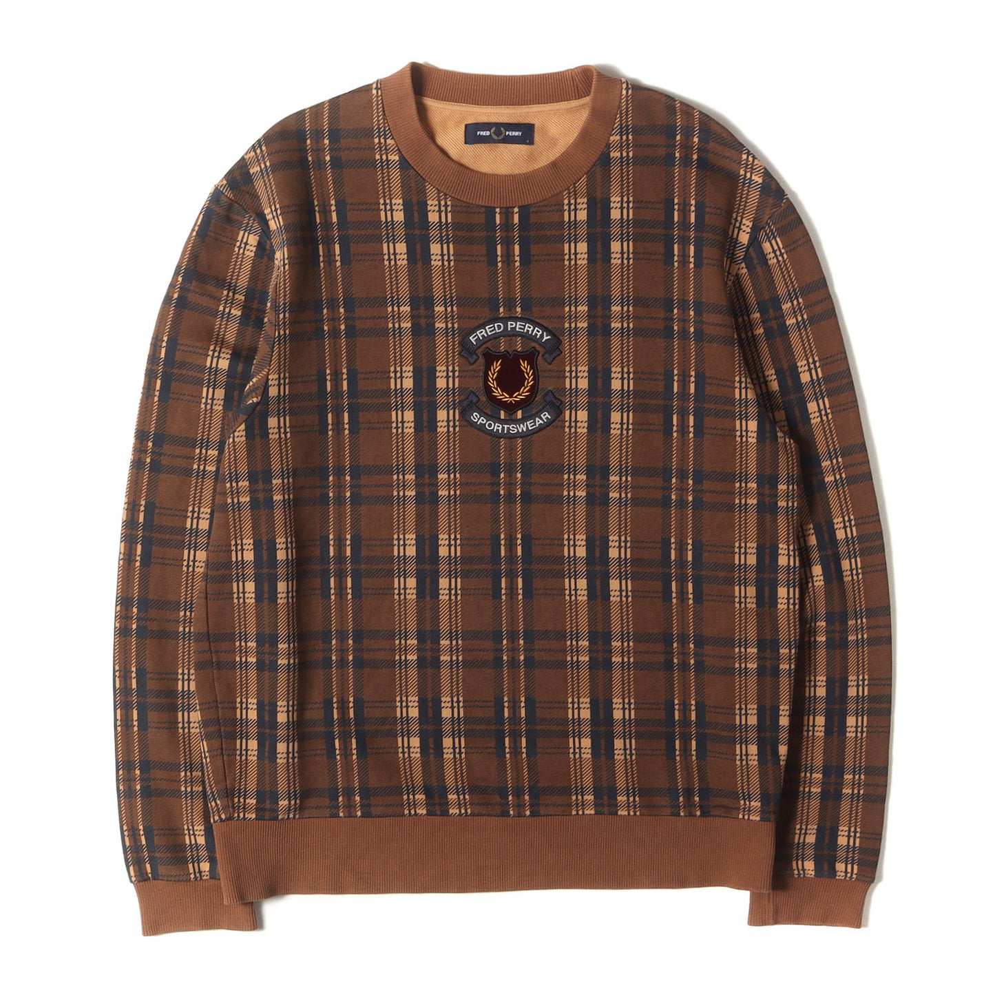 ローレル ロゴ エンブレム 刺繍 チェック スウェット (SHIELD CHECKED SWEATSHIRT M9587) / 裏毛