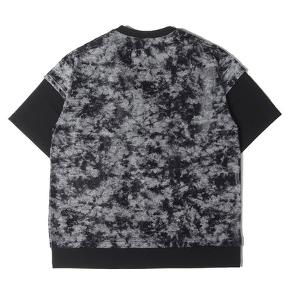 21SS 総柄 レイヤード ディープ Vネック Tシャツ (651-1178019)