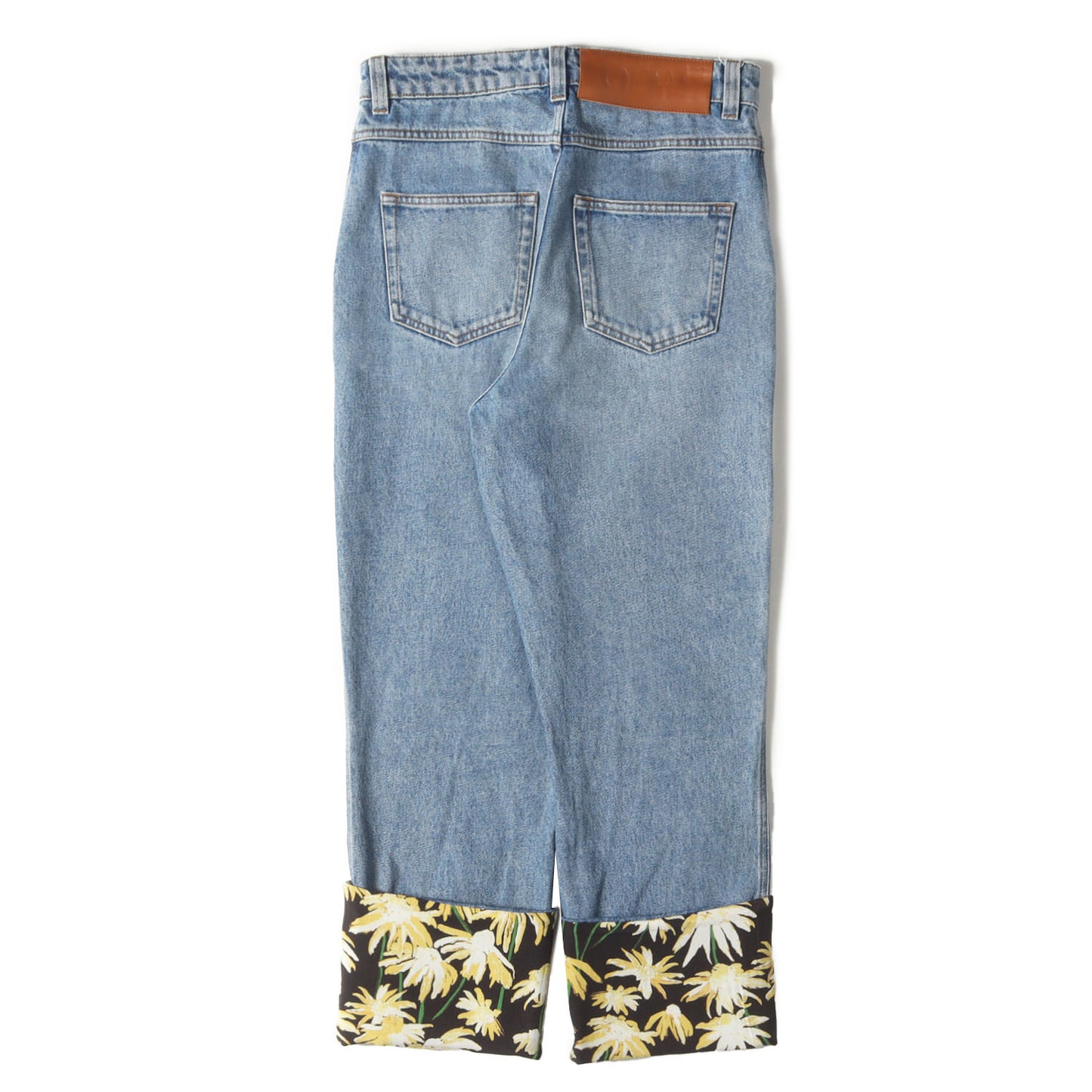フラワー 折り返し デニム パンツ (Fisherman denim 1159-343-7675) / ボタンフライ