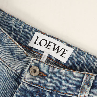 フラワー 折り返し デニム パンツ (Fisherman denim 1159-343-7675) / ボタンフライ