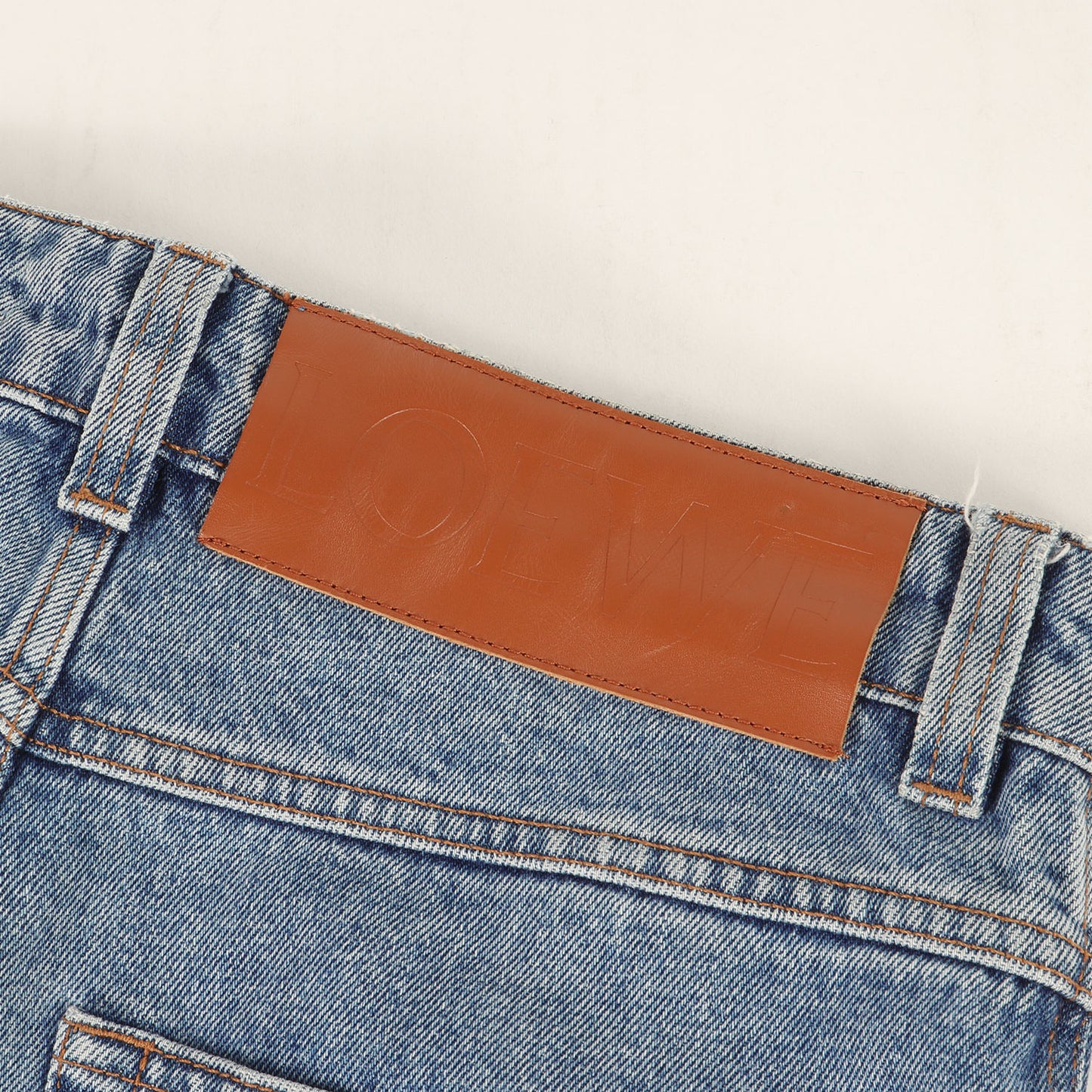 フラワー 折り返し デニム パンツ (Fisherman denim 1159-343-7675) / ボタンフライ