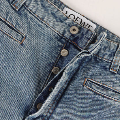 フラワー 折り返し デニム パンツ (Fisherman denim 1159-343-7675) / ボタンフライ