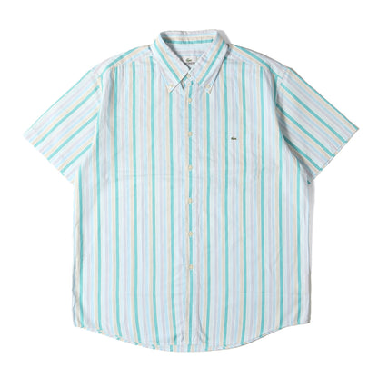 ワンポイント 刺繍 ストライプ ボタンダウン 半袖 シャツ (CH108S) / MADE IN JAPAN