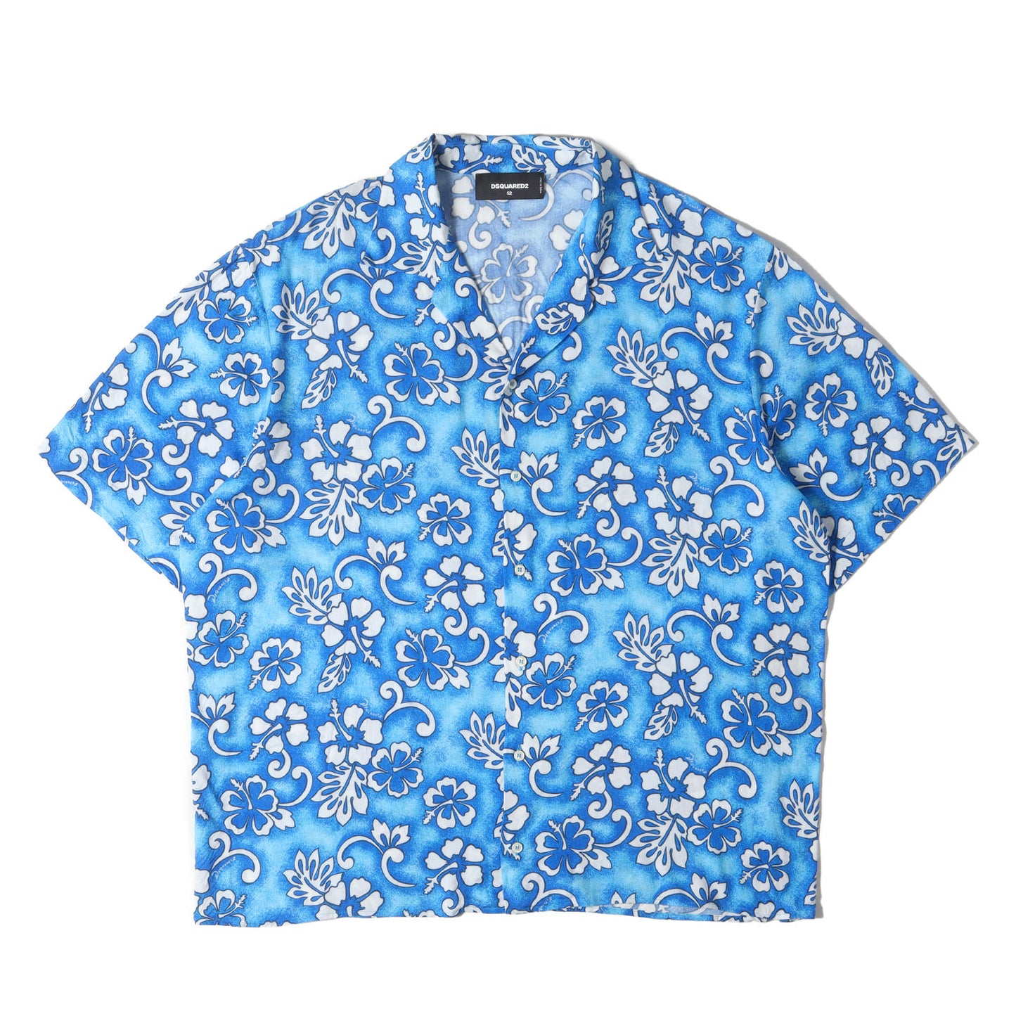 ハイビスカス オープンカラー レーヨン ハワイアン アロハ シャツ (S71DM0136 S48686)