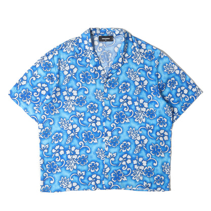 ハイビスカス オープンカラー レーヨン ハワイアン アロハ シャツ (S71DM0136 S48686)