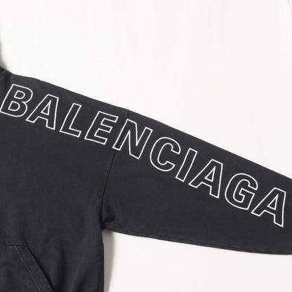 23AW ウォッシュ加工 スリーブロゴ 刺繍 スウェット パーカー (739024 TOVV2) / 裏毛